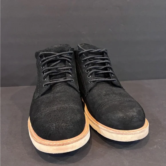 SAS Hatchet Chukka Boot 10.5M Black Suede Vibram USA Made $339 Retail
